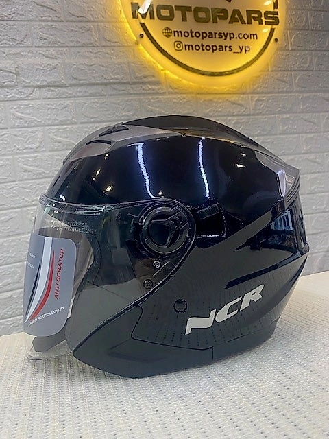 NCR-708 KASK ÇENESİZ VİZÖRLÜ PARLAK SİYAH-M
