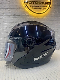 NCR-708 KASK ÇENESİZ VİZÖRLÜ PARLAK SİYAH-M